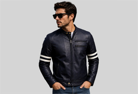 BGA The Rocker Motorcycle Jacket Black/White