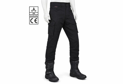 BGA Robin Men Motorcycle Protective Cargo Jeans Black