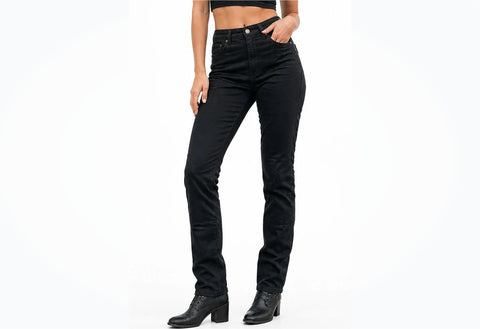BGA Storm Womens Motorcycle Stretch Jeans Black