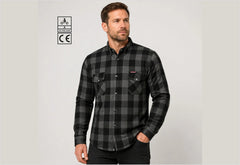 BGA Exo Protective Motorcycle Flannel Shirts Grey/Black