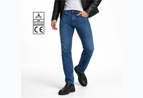 BGA Forster Men Motorcycle Jeans Blue