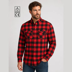 BGA Exo Protective Motorcycle Flannel Shirts Red/Black