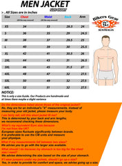 Avalanche Winter Motorcycle Textile Jacket Size Chart