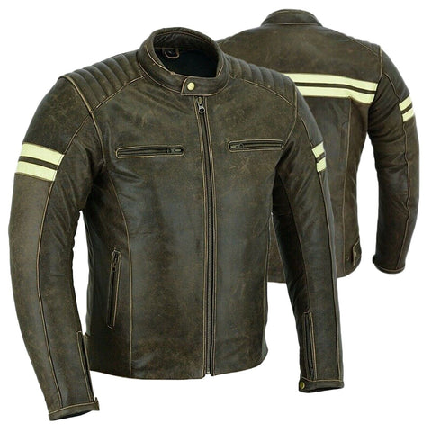 BGA ROADSTER CLASSIC LEATHER JACKET Brown/BEIGE