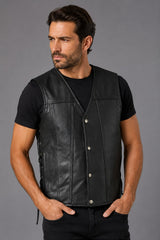 BGA Copper Men Motorcycle Vest Black