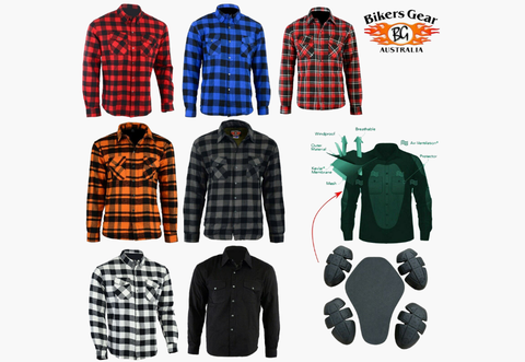 BGA Exo Protective Motorcycle Flannel Lumberjack Shirts