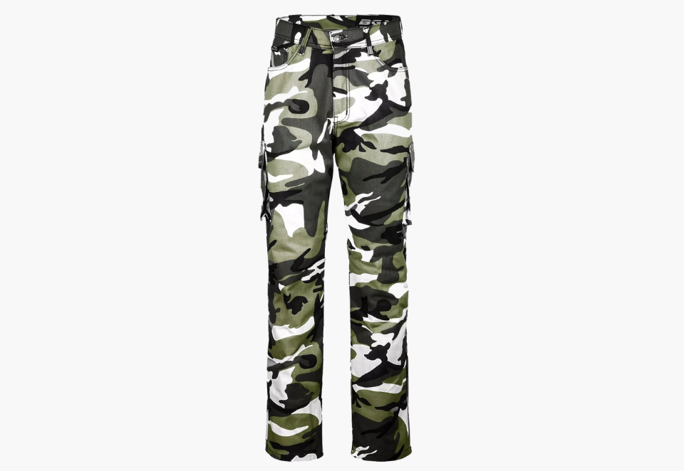 BGA Robin Men Motorcycle Protective Cargo Pants Grey/Camo