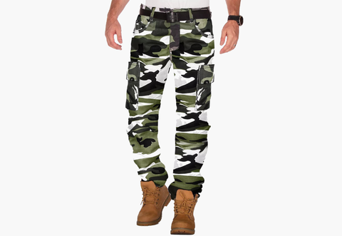 BGA Robin Men Motorcycle Protective Cargo Pants Grey/Camo