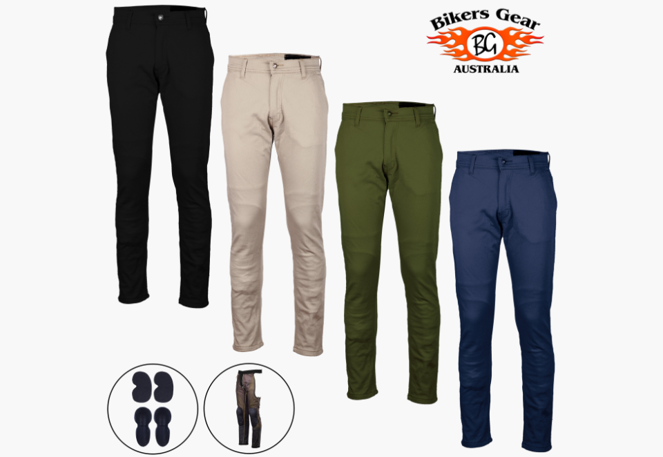 BGA Stork Men's Motorcycle Chinos Stretch Jean Pants