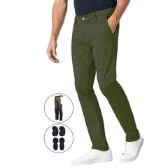 BGA Stork Men's Motorcycle Protective Chinos Pants Olive