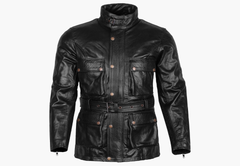 BGA Trail Master Waxed Leather Jackets Long Coat