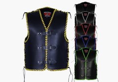 BGA Vigor 3-4mm Men Leather Motorcycle Vests