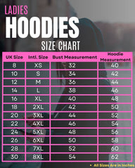 Alpha Lady Protective Motorcycle Hoodie with CE Armour Size Chart