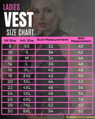 BGA Fury Lady Leather Motorcycle Vest Size Chart