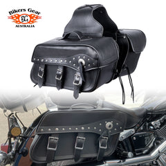 BGA Fender Studded Leather Motorcycle Saddlebag