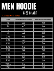 Men Hoodies Size Chart