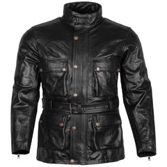 BGA Trail Master Waxed Leather Jackets Long Coat