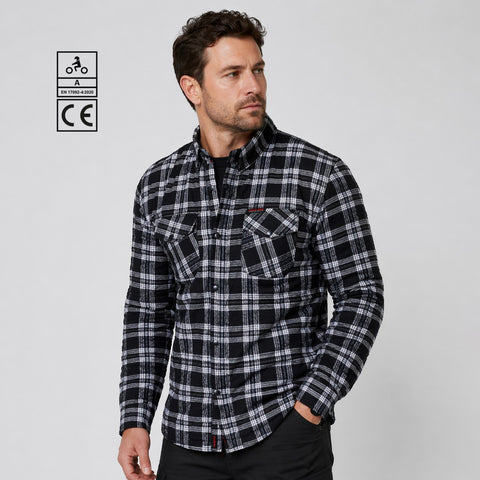 BGA EXO PROTECTIVE MOTORCYCLE FLANNEL SHIRTS GREY