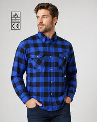 BGA Exo Protective Motorcycle Flannel Shirts Blue/Black