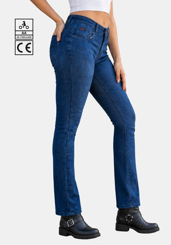 BGA Storm Womens Motorcycle Protective Stretch Jeans Blue