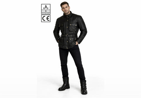 BGA Trail Master Waxed Leather Jacket Black