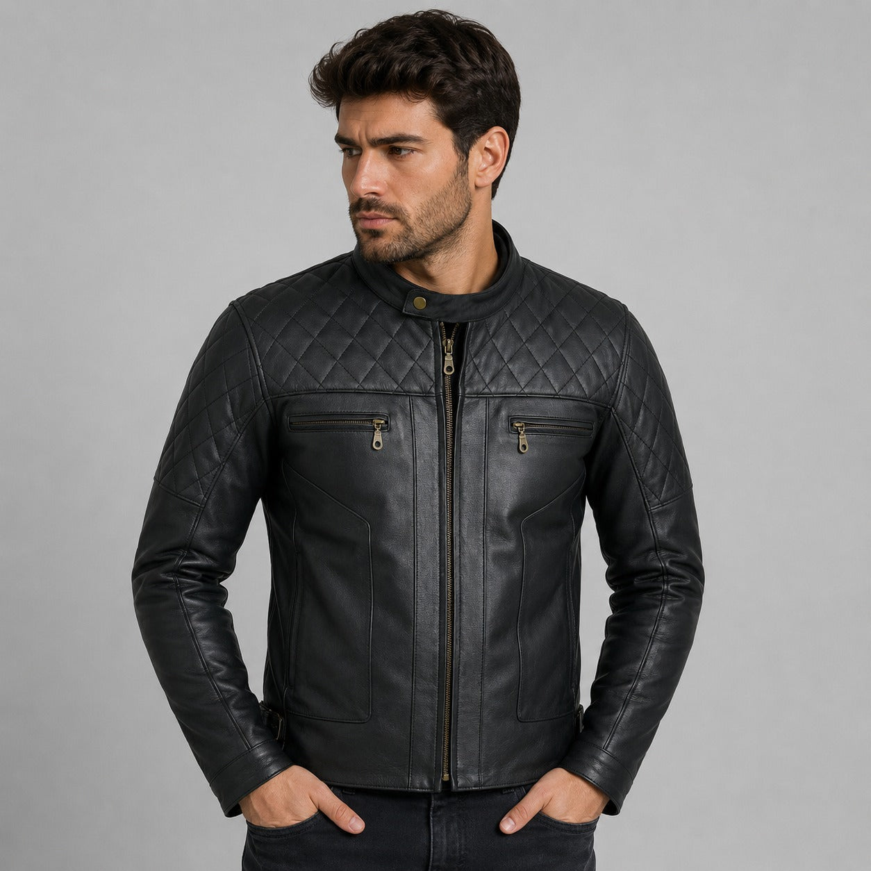 BGA Baron Motorcycle Naked Leather Jacket Black – Bikers Gear Australia LTD