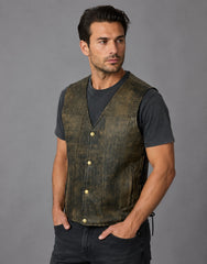 BGA Copper Men Motorcycle Vest Brown