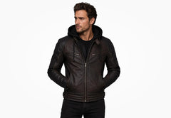 BGA Cobar waxed Nubuck Leather Jacket Brown