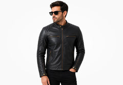 BGA Roadster Classic Leather Jacket Black