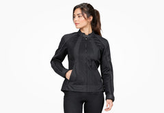 Ladies Motorcycle Motorbike Air Vented Textile Summer Mesh Jacket Black