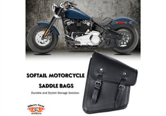 MOTORCYCLE HARLEY STYLE SOFTAIL SINGLE SADDLE BAG