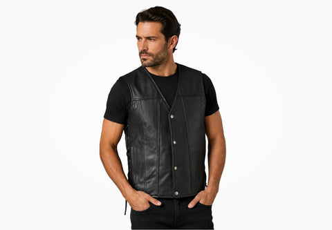 BGA Copper Men Motorcycle Vest Black
