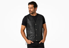 BGA Copper Men Motorcycle Vest Black