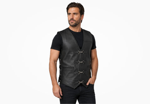 BGA Bruno Men Motorcycle Leather Vest