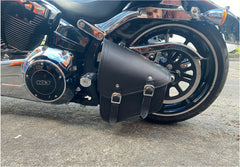 MOTORBIKE CRUISER HARLEY STYLE LEATHER SWINGARM SOFTAIL SOLO BAG Thick