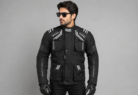 BGA Velocity Water Resistant & Breathable Motorcycle Riding Jacket Black