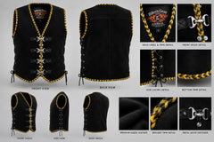 BGA Legacy Motorcycle Suede Vest Yellow