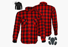 BGA Exo Protective Motorcycle Flannel Shirts Red/Black
