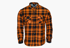 BGA Flow Protective Motorcycle Flannel Shirts Orange/Black