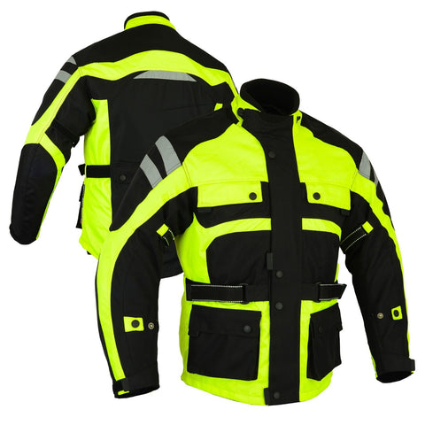 BGA Hi Vis Motorcycle Motorbike Water Resistant Jacket