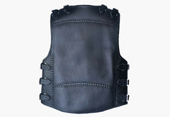 BGA 3-4 mm HD Motorcycle Leather Club Vest Black