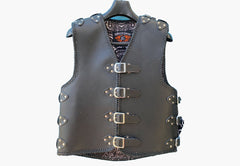 BGA Atlas 3-4mm HD Braided Motorcycle Leather Club Vest 