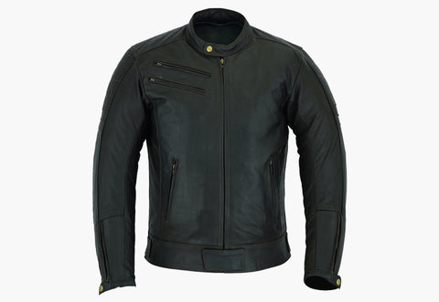 BGA Element Men Heritage style Leather Motorcycle Jacket