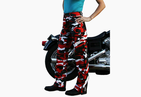 BGA Robin Women Motorcycle Cargo Pants Red