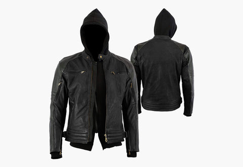 BGA COBAR WAXED NUBUCK LEATHER JACKET BLACK