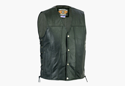 Copper Men Motorcycle Leather lined Vest