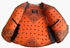 BGA Parkes 3-4mm HD Leather Motorcycle Orange Braided Club Vest Clips