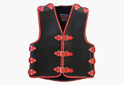 BGA Hunt 3-4mm HD Braided Motorcycle Leather Club Vest 