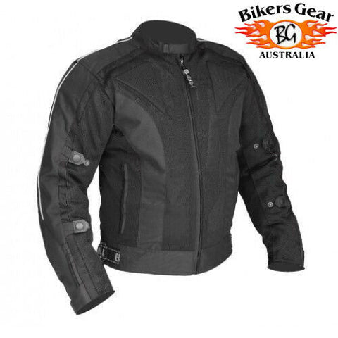 Mens Motorcyle Motorbike CE Armour Summer Waterproof textile cordura Jacket Black